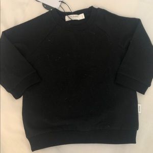 MILES BABY NWT black crew neck sweatshirt 12mos